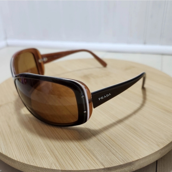 PRADA Model SPR04F 70-13 Sunglasses Brown Frames Made in Italy - Picture 8 of 16